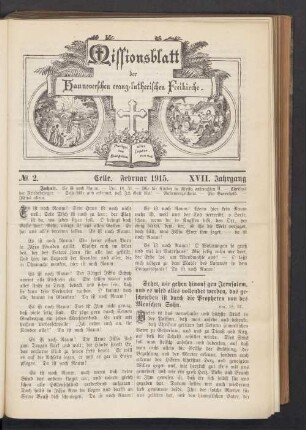 N° 2. Februar 1915. XVII. Jahrgang