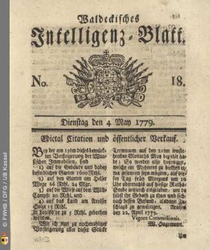 No. 18, Dienstag den 4 May 1779