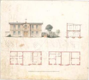 Reiffenstuel, Michael; Landhaus - Grundrisse, Ansicht, Schnitt
