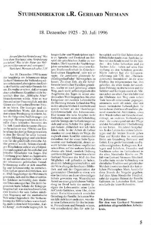 Studiendirektor i.R. Gerhard Niemann