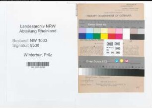 Entnazifizierung Fritz Winterbur , geb. 19.08.1921 (Polizeibeamter)