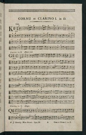 1-4, Missa Solemnis. Opus III. Cornu et Clarino I. in D.
