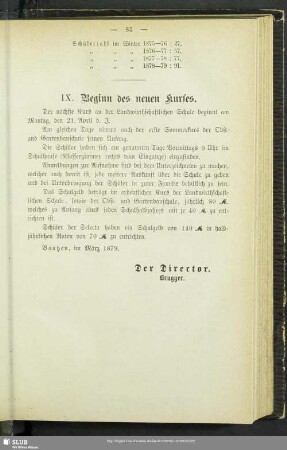 IX. Beginn des neuen Kurses