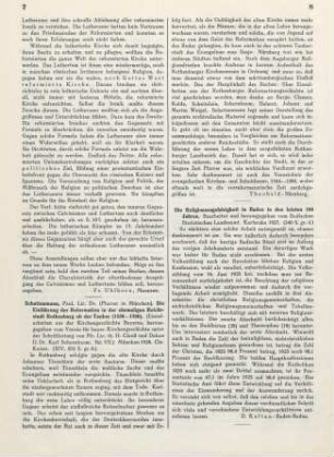 7-8 [Rezension] Schattenmann, Paul, Die Einführung der Reformation in der ehemaligen Reichsstadt Rothenburg ob der Tauber 1520-1580
