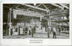 Arbeiter im Walzwerk der Poldihütte in Kladno