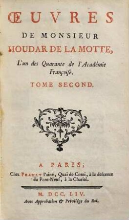 Oeuvres De Monsieur Houdar De La Motte, ..., 2
