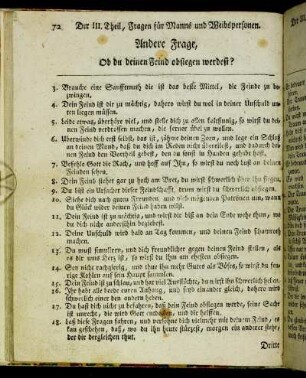 Andere Frage, Ob du deinen Feind obsiegen werdest?