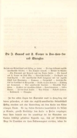 V. Die J. Hancock und F. Cooper in Foo-chow-foo und Shanghae
