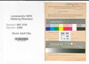 Entnazifizierung Adolf Otto Wurst , geb. 06.10.1901 (Angestellter)
