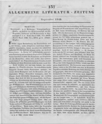 Heyfelder, J. F.: Studien im Gebiete der Heilwissenschaft. Bd. 1-2. Stuttgart: Hallberger 1838-39
