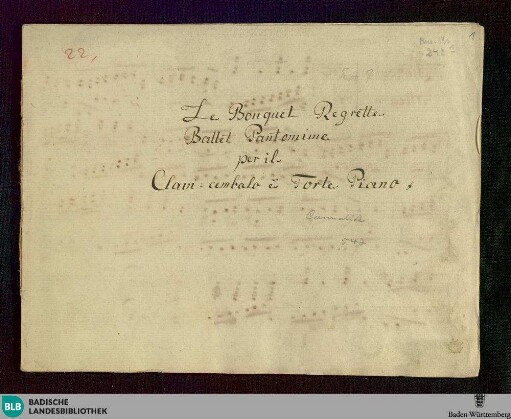 Le Bouquet regretté - Don Mus.Ms. 242|1 : orch; DTB 7/2 deest DTB 3/1 deest WolC deest