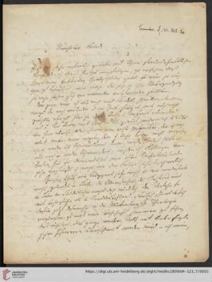 Korrespondenz August Tholuck / Carl Ullmann: Brief von August Tholuck an Carl Ullmann