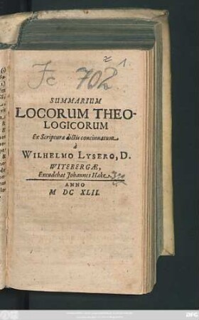 Summarium Locorum Theologicorum