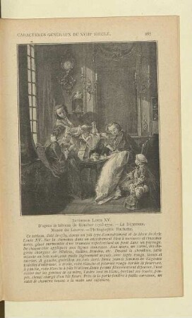 Intérieur Louis XV. D'après le tableau de Boucher (1703 - 1770). - Le Déjeuner. Musée du Louvre. - Photographie Hachette