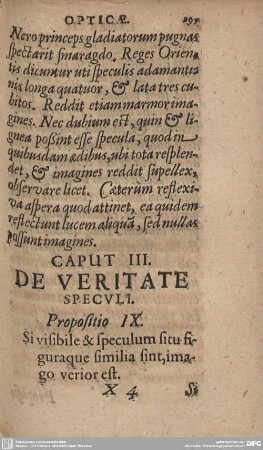 Caput III. De Veritate Speculi.