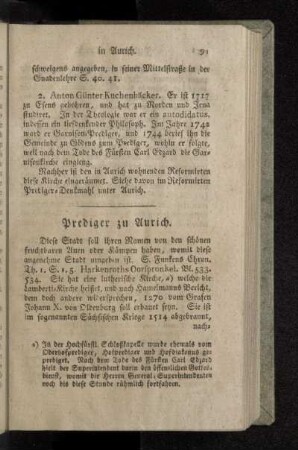 Prediger zu Aurich.