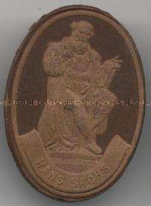 WHW-Abzeichen, Berühmte Franken: Hans Sachs, Straßensammlung im Gau Franken, vom 25./26. Januar 1941