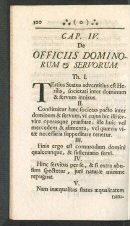 Cap. IV. De Officiis Dominorum & Servorum.