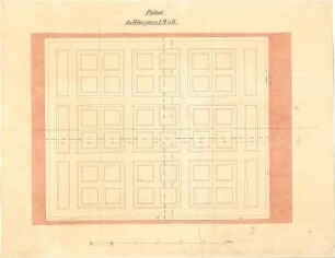 Gärtner, Friedrich von; Athen (Griechenland); Königliche Residenz (Athener Schloss) - Wohnzimmer - Plafond (Aufriss)