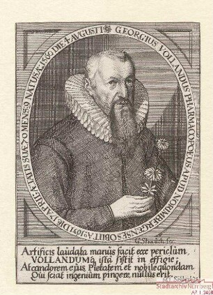 Georg Volland, Apotheker in Nürnberg; geb. 4. August 1560; gest. 17. April 1631