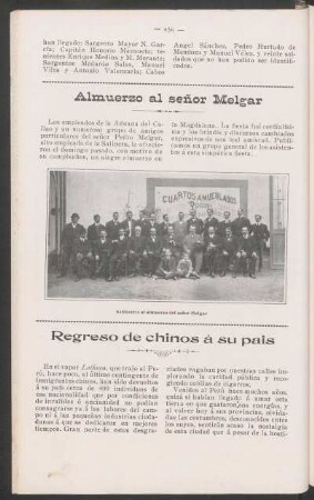 Regreso de chinos á su país