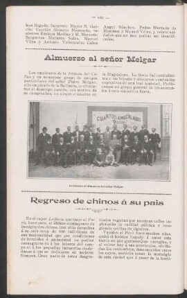 Regreso de chinos á su país