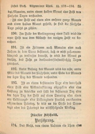 Fünfter Abschnitt. Verjährung