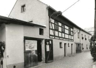 Radeburg, Carolinenstraße 5. Gehöft (um 1850). Wohnstallhaus nit Anbau. Hofseite