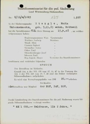 Stengle, Maria