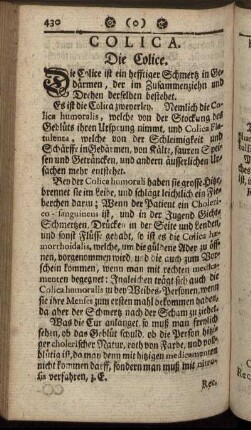 Colica. Die Colice. - Calculus Renum. Nieren-Stein.