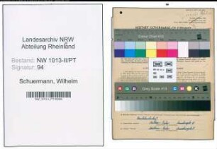 Entnazifizierung Wilhelm Schuermann , geb. 15.12.1921 (Postbediensteter)