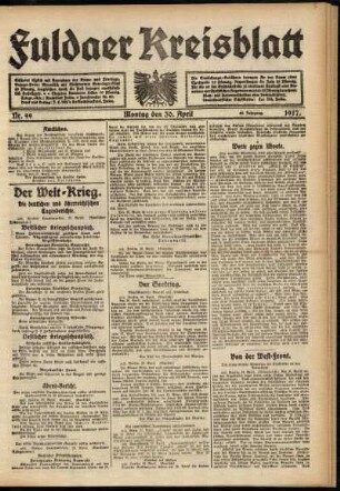 Ausgabe vom Montag, den 30. April 1917.
