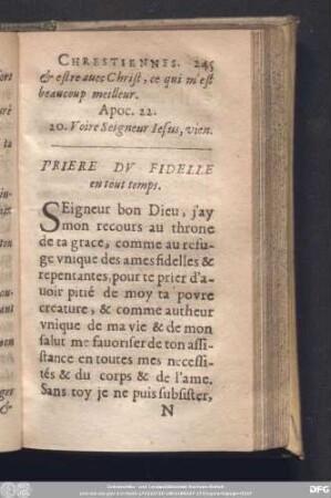 Priere Du Fidelle en tout temps.