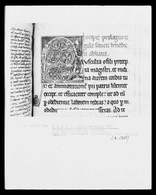 Martyrologium und Regula S. Benedicti: Initiale A