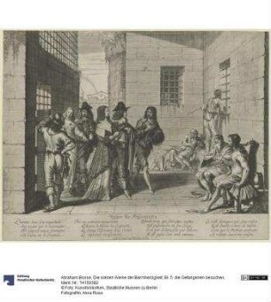 Die sieben Werke der Barmherzigkeit, Bl. 5: die Gefangenen besuchen