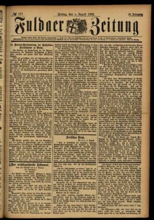 Ausgabe vom Freitag, den 05. August 1892.