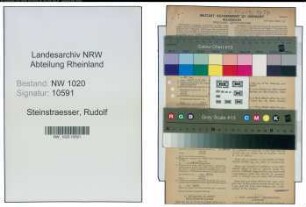 Entnazifizierung Rudolf Steinstraesser , geb. 22.07.1896 (Lehrer)