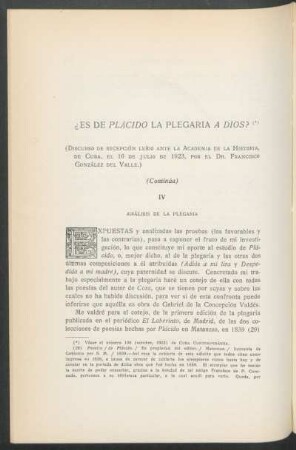 IV - Análisis de la plegaria
