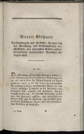 Vierter Abschnitt. Vorsichtsregeln und Methode ... medizinischer Pomaden befolgen muß.