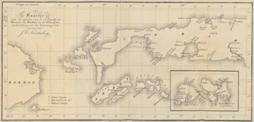 Kaartje van een gedeelte van de eil. Ceram en Boeroe, met Ambon en de Uliasfers ...