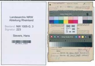 Entnazifizierung Hans Sievers , geb. 09.03.1907 (Betriebsfuehrer)