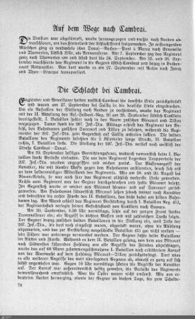 Die Schlacht bei Cambrai.