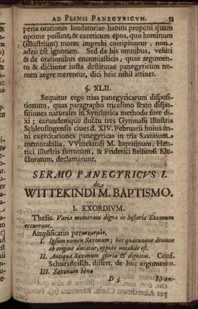 Sermo Panegyricus I. de Wittekindi M. Baptismo