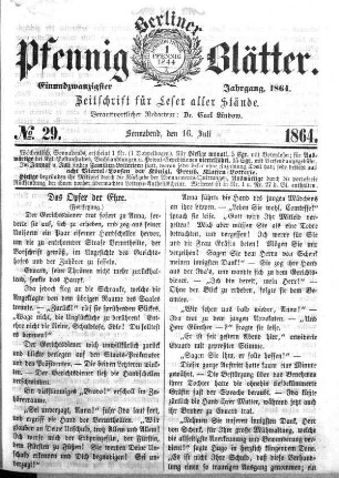 No. 29, Sonnabend, den 16. Juli 1866