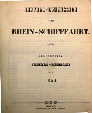 Allgemeiner Jahres-Bericht, 1854