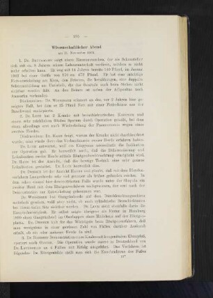 Wissenschaftlicher Abend am 21. November 1903.
