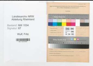 Entnazifizierung Fritz Wulf , geb. 01.06.1913 (Leutnant)