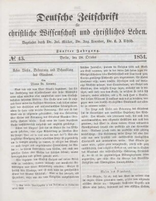 339-346 Ueber Wesen, Bedeutung und Behandlung des Glaubens