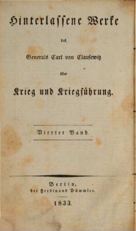 Hinterlassene Werke des Generals Carl von Clausewitz über Krieg und Kriegführung, 4. Der Feldzug von 1796 in Italien