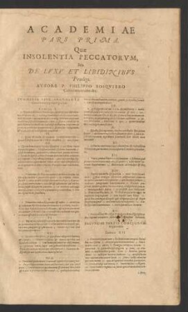 Summaria Sive Argumenta Concionum primae [- quintae] partis